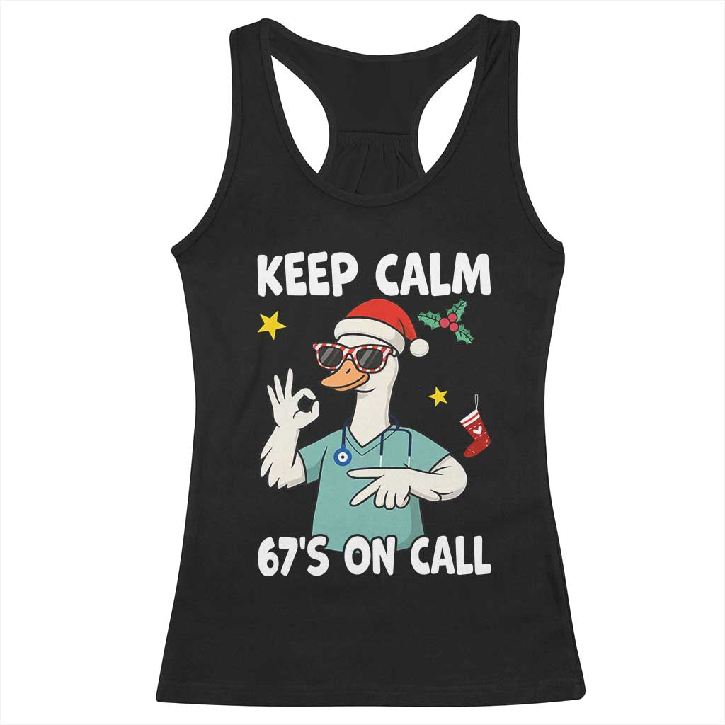 67 Six Seven Goose Nurse Christmas Meme Racerback Tank Top - Print Your Wear