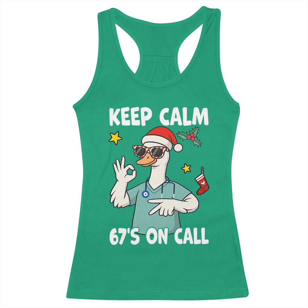 67 Six Seven Goose Nurse Christmas Meme Racerback Tank Top TS14 Irish Green Print Your Wear