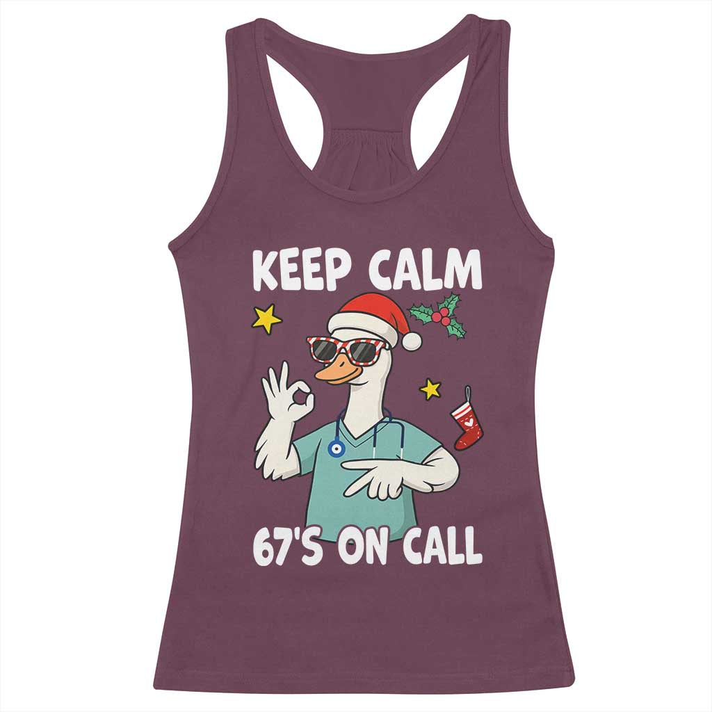 67 Six Seven Goose Nurse Christmas Meme Racerback Tank Top - Print Your Wear