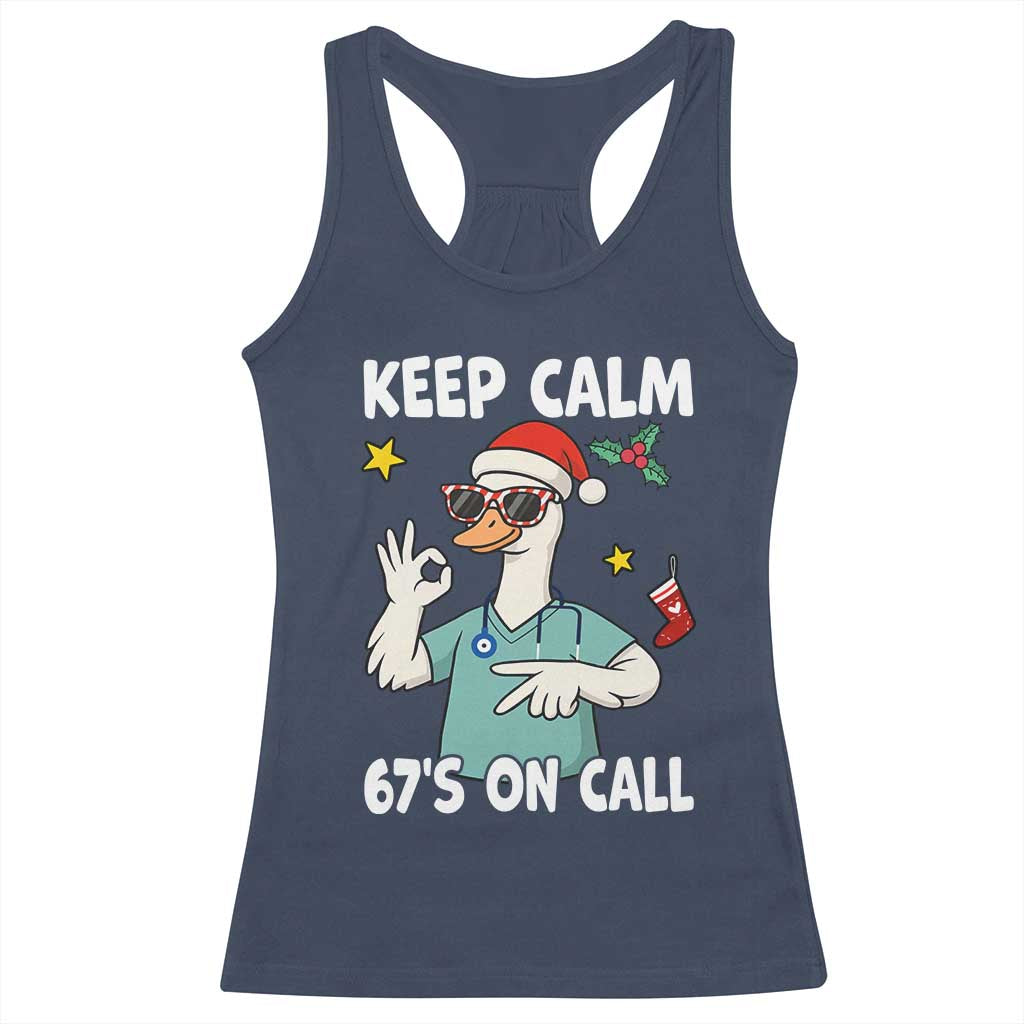 67 Six Seven Goose Nurse Christmas Meme Racerback Tank Top - Print Your Wear