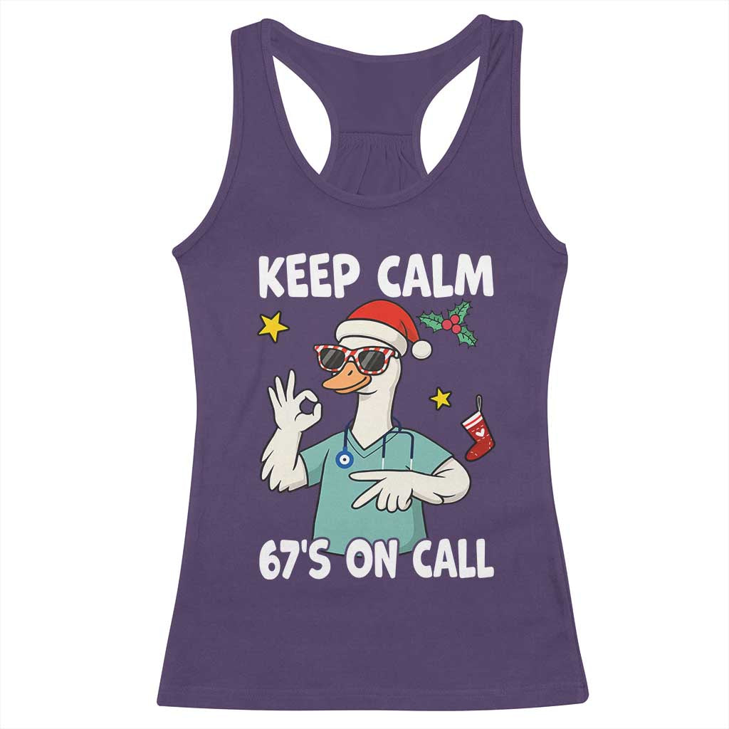 67 Six Seven Goose Nurse Christmas Meme Racerback Tank Top - Print Your Wear