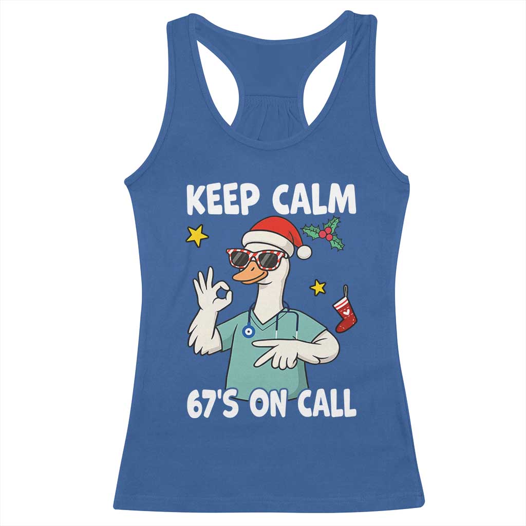 67 Six Seven Goose Nurse Christmas Meme Racerback Tank Top - Print Your Wear