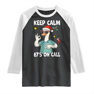 67 Six Seven Goose Nurse Christmas Meme Raglan Shirt TS14 Black White Print Your Wear
