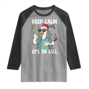 67 Six Seven Goose Nurse Christmas Meme Raglan Shirt TS14 Sport Gray Black Print Your Wear