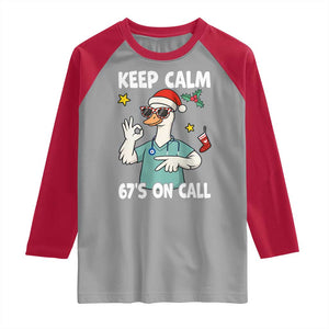 67 Six Seven Goose Nurse Christmas Meme Raglan Shirt TS14 Sport Gray Red Print Your Wear