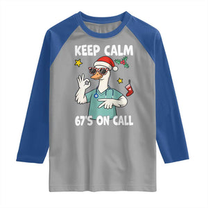 67 Six Seven Goose Nurse Christmas Meme Raglan Shirt TS14 Sport Gray Royal Print Your Wear