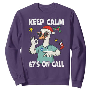 67 Six Seven Goose Nurse Christmas Meme Sweatshirt TS14 Purple Print Your Wear