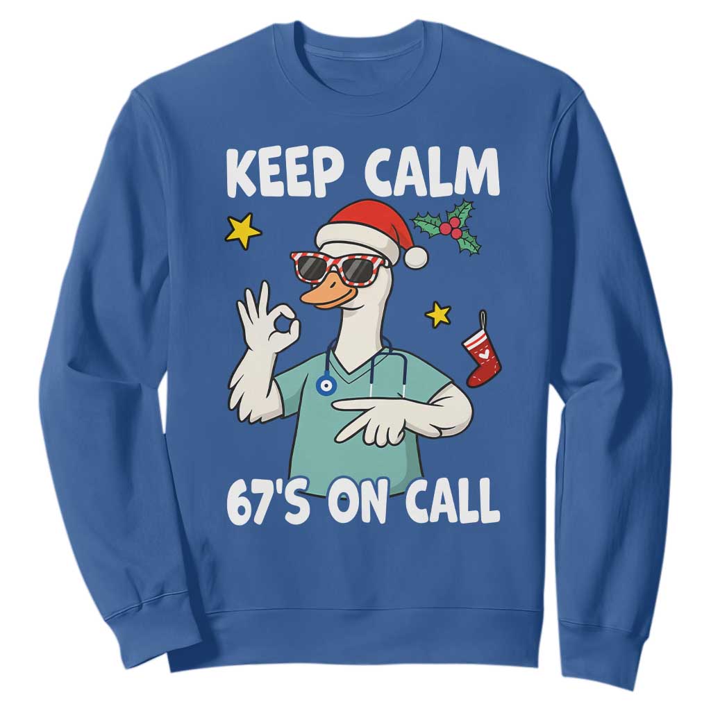 67 Six Seven Goose Nurse Christmas Meme Sweatshirt TS14 Royal Blue Print Your Wear