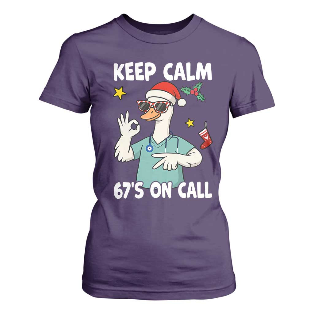 67 Six Seven Goose Nurse Christmas Meme T Shirt For Women TS14 Purple Print Your Wear