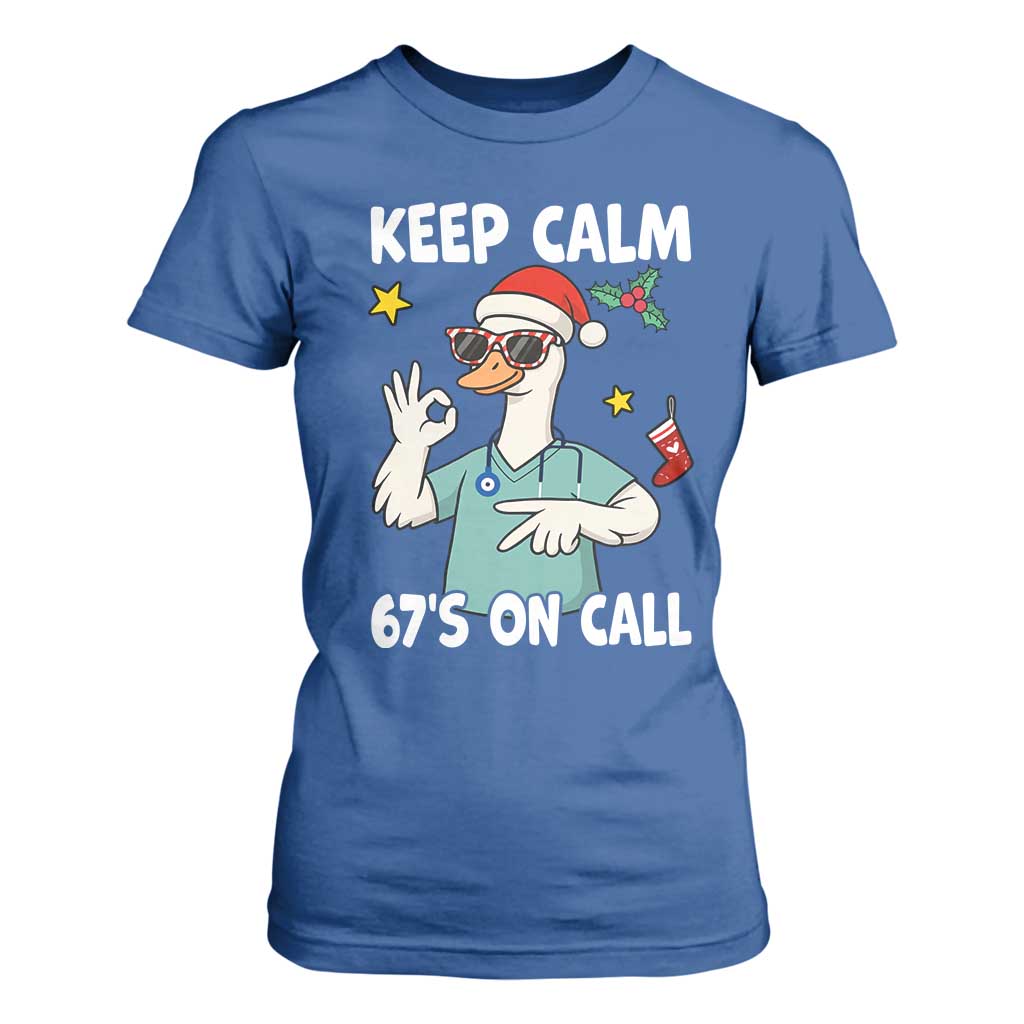 67 Six Seven Goose Nurse Christmas Meme T Shirt For Women TS14 Royal Blue Print Your Wear