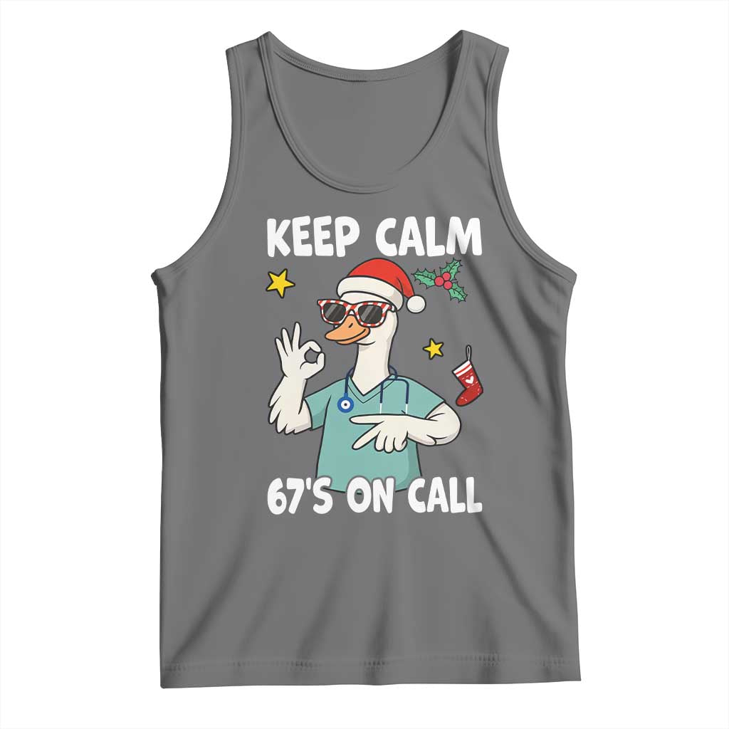 67 Six Seven Goose Nurse Christmas Meme Tank Top TS14 Black Heather Print Your Wear
