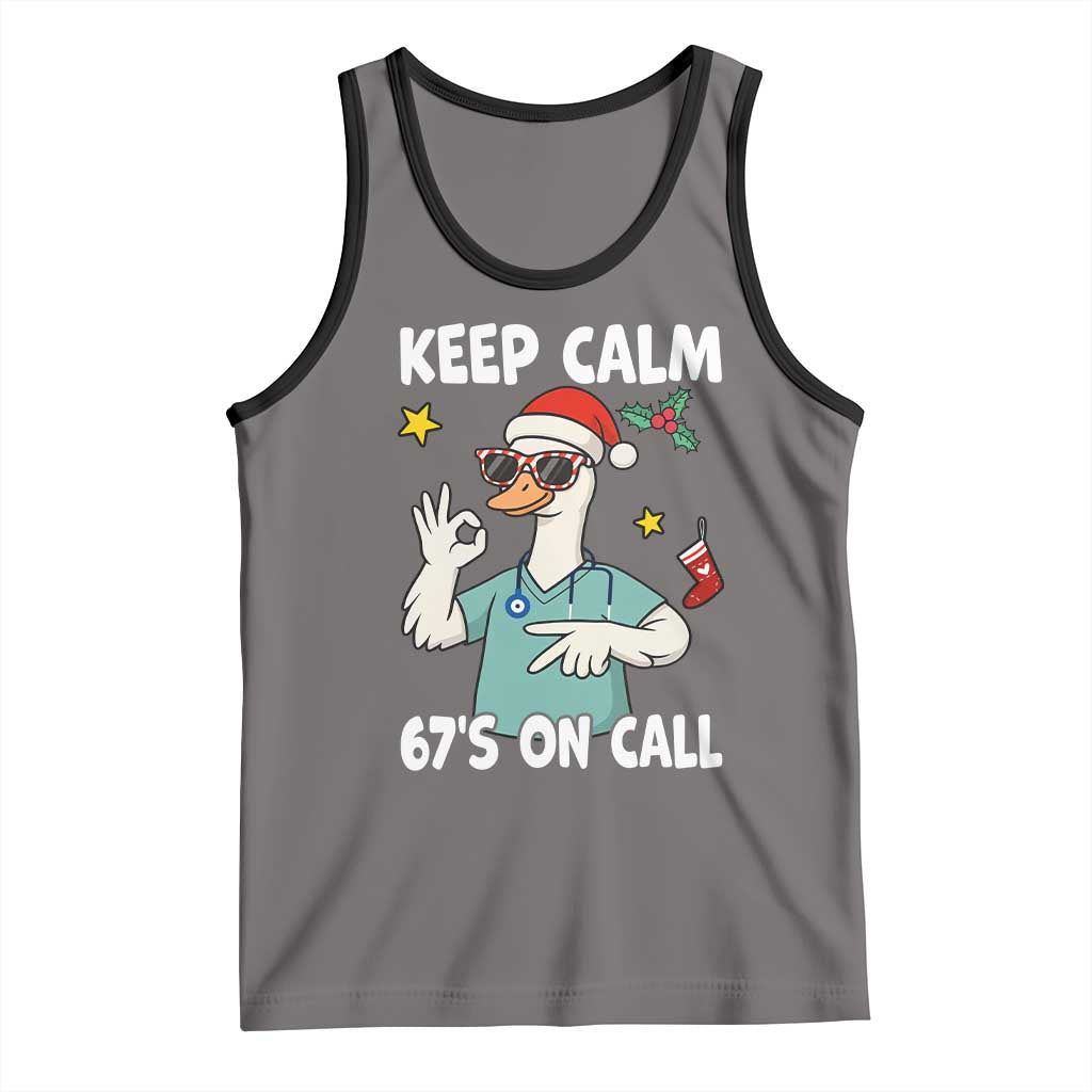 67 Six Seven Goose Nurse Christmas Meme Tank Top TS14 Deep Heather Black Print Your Wear