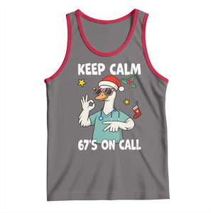 67 Six Seven Goose Nurse Christmas Meme Tank Top TS14 Deep Heather Red Print Your Wear