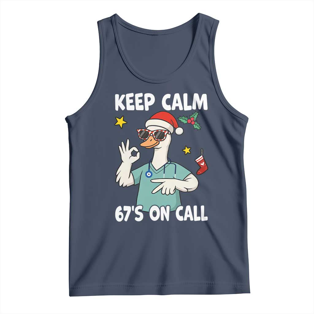 67 Six Seven Goose Nurse Christmas Meme Tank Top TS14 Navy Print Your Wear