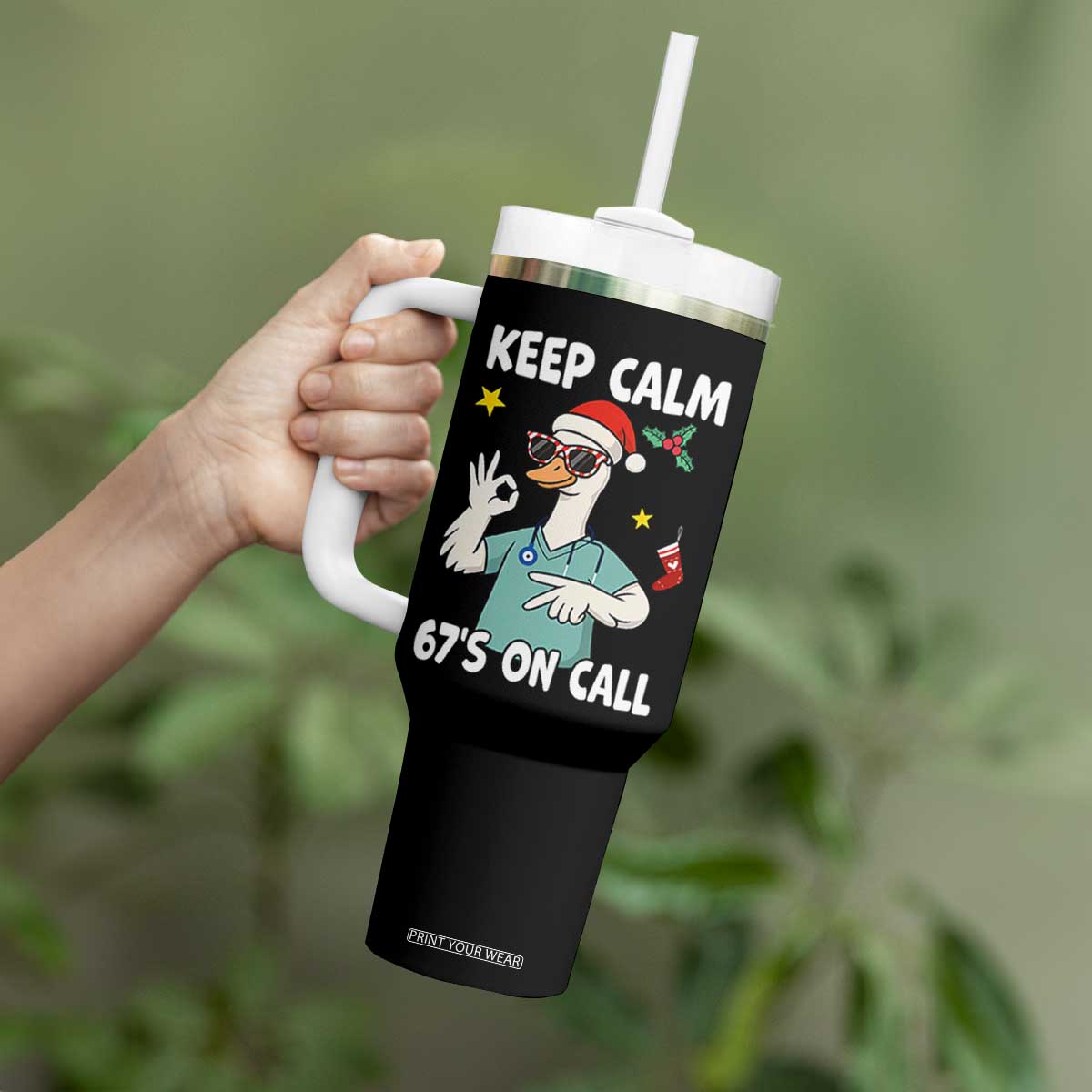 67 Six Seven Goose Nurse Christmas Meme Tumbler With Handle TS14 Print Your Wear