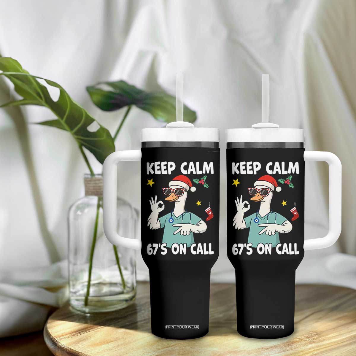 67 Six Seven Goose Nurse Christmas Meme Tumbler With Handle TS14 Print Your Wear