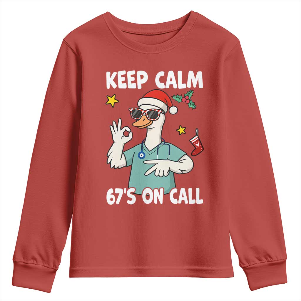 67 Six Seven Goose Nurse Christmas Meme Youth Sweatshirt TS14 Red Print Your Wear