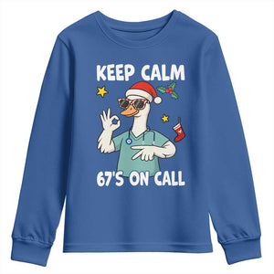67 Six Seven Goose Nurse Christmas Meme Youth Sweatshirt TS14 Royal Blue Print Your Wear
