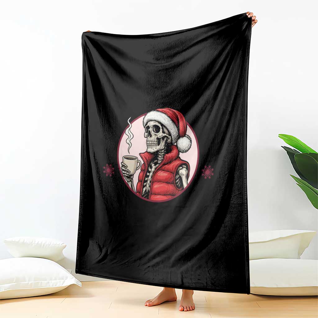 Funny Skeleton Christmas Throw Blanket Ho Ho Hold Your Breath Radiolocy Dept TS14 Print Your Wear