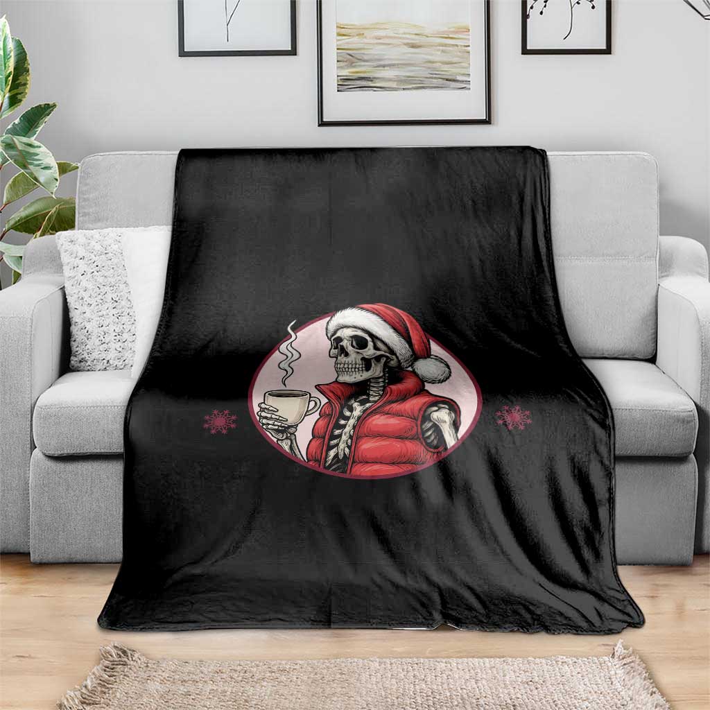 Funny Skeleton Christmas Throw Blanket Ho Ho Hold Your Breath Radiolocy Dept TS14 Print Your Wear
