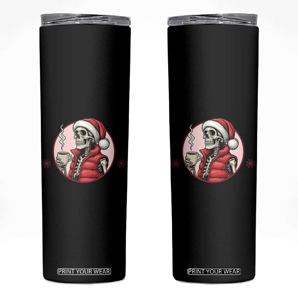 Funny Skeleton Christmas Skinny Tumbler Ho Ho Hold Your Breath Radiolocy Dept TS14 Black Print Your Wear
