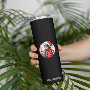 Funny Skeleton Christmas Skinny Tumbler Ho Ho Hold Your Breath Radiolocy Dept TS14 Print Your Wear