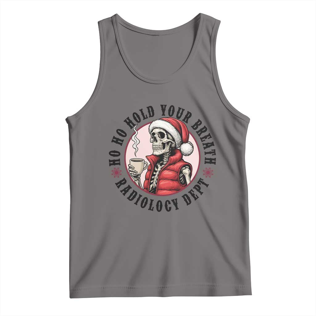 Funny Skeleton Christmas Tank Top Ho Ho Hold Your Breath Radiolocy Dept TS14 Deep Heather Print Your Wear