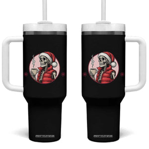 Funny Skeleton Christmas Tumbler With Handle Ho Ho Hold Your Breath Radiolocy Dept TS14 One Size: 40 oz Black Print Your Wear