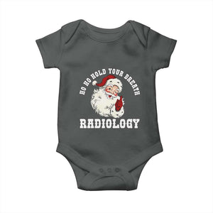 Funny Santa Christmas Baby Onesie Ho Ho Hold Your Breath Radiolocy Dept TS14 Dark Heather Print Your Wear