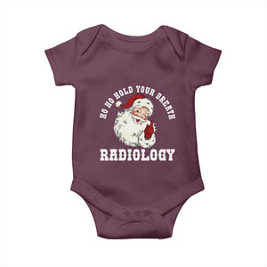 Funny Santa Christmas Baby Onesie Ho Ho Hold Your Breath Radiolocy Dept TS14 Maroon Print Your Wear