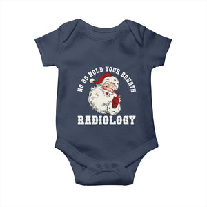 Funny Santa Christmas Baby Onesie Ho Ho Hold Your Breath Radiolocy Dept TS14 Navy Print Your Wear