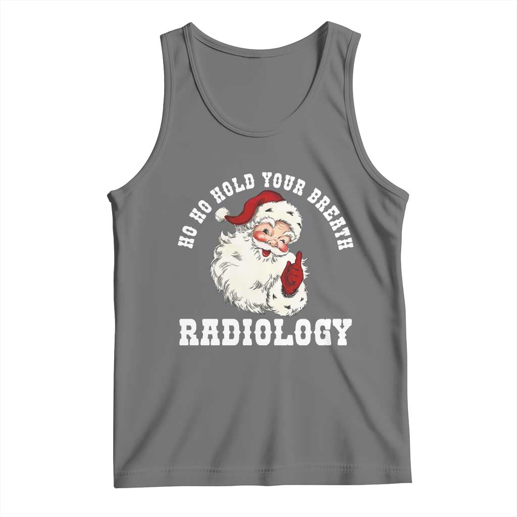 Funny Santa Christmas Tank Top Ho Ho Hold Your Breath Radiolocy Dept TS14 Black Heather Print Your Wear