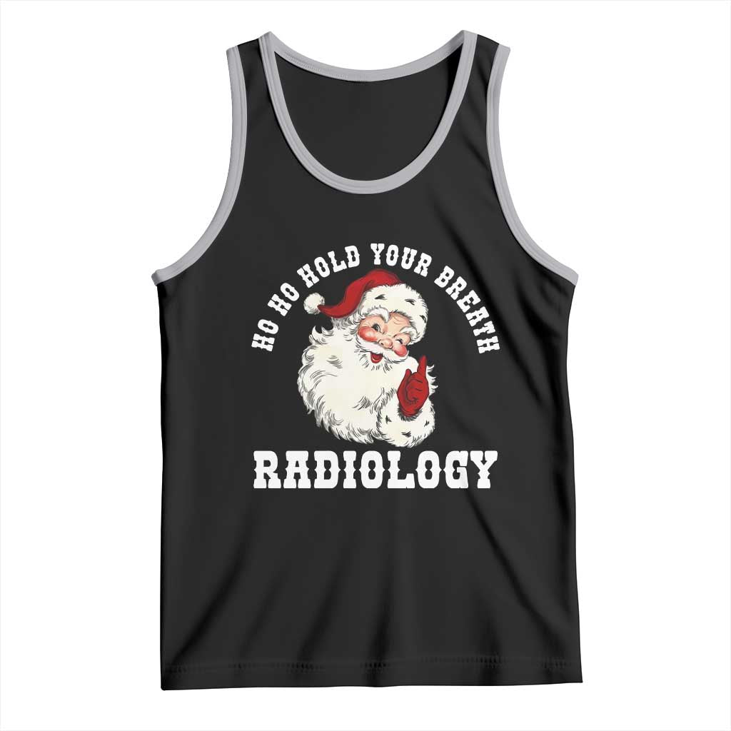Funny Santa Christmas Tank Top Ho Ho Hold Your Breath Radiolocy Dept TS14 Black Athletic Heather Print Your Wear