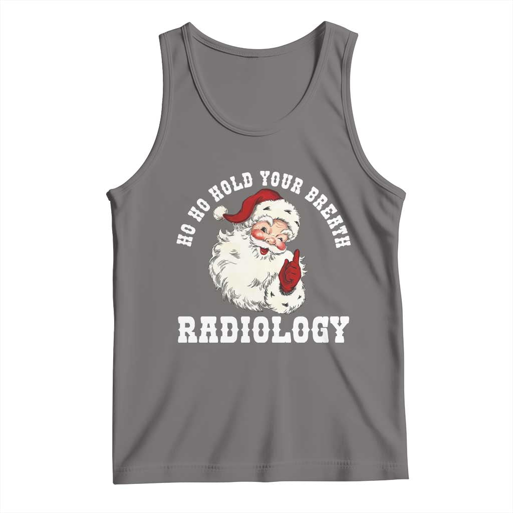 Funny Santa Christmas Tank Top Ho Ho Hold Your Breath Radiolocy Dept TS14 Deep Heather Print Your Wear