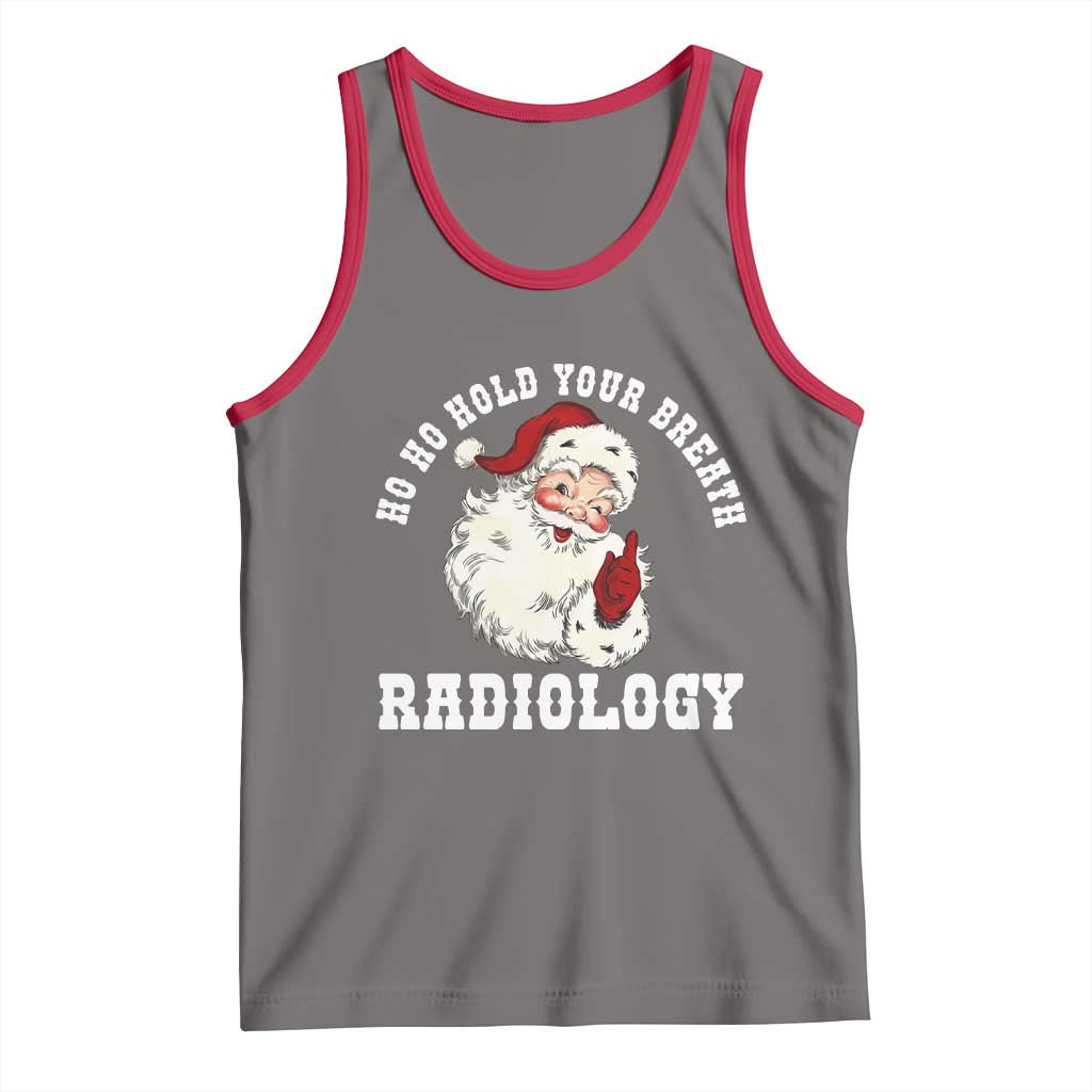 Funny Santa Christmas Tank Top Ho Ho Hold Your Breath Radiolocy Dept TS14 Deep Heather Red Print Your Wear