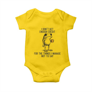 I Do Not Get Enough Credit For The Things I Manage Not To Say Baby Onesie Funny Frog Sarcastic Adult Humor TS14 Daisy Print Your Wear