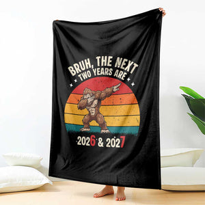 67 New Year Throw Blanket Funny Six Seven Bruh Bigfoot Meme TS14 Print Your Wear