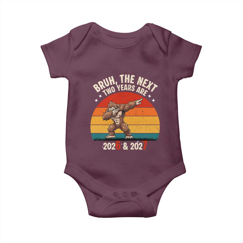 67 New Year Baby Onesie Funny Six Seven Bruh Bigfoot Meme TS14 Maroon Print Your Wear