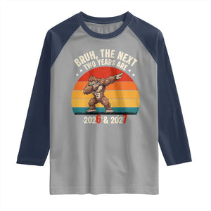 67 New Year Raglan Shirt Funny Six Seven Bruh Bigfoot Meme TS14 Sport Gray Navy Print Your Wear