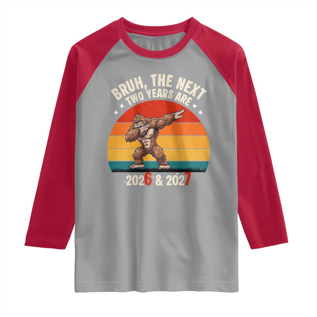 67 New Year Raglan Shirt Funny Six Seven Bruh Bigfoot Meme TS14 Sport Gray Red Print Your Wear