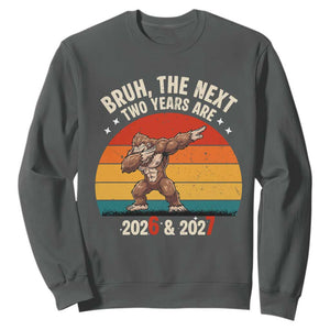 67 New Year Sweatshirt Funny Six Seven Bruh Bigfoot Meme TS14 Dark Heather Print Your Wear