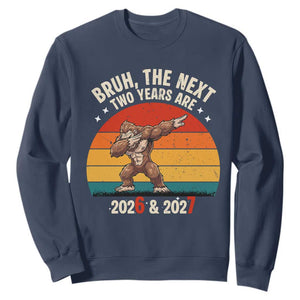 67 New Year Sweatshirt Funny Six Seven Bruh Bigfoot Meme TS14 Navy Print Your Wear