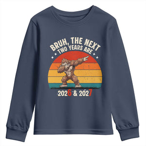 67 New Year Youth Sweatshirt Funny Six Seven Bruh Bigfoot Meme TS14 Navy Print Your Wear