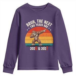67 New Year Youth Sweatshirt Funny Six Seven Bruh Bigfoot Meme TS14 Purple Print Your Wear
