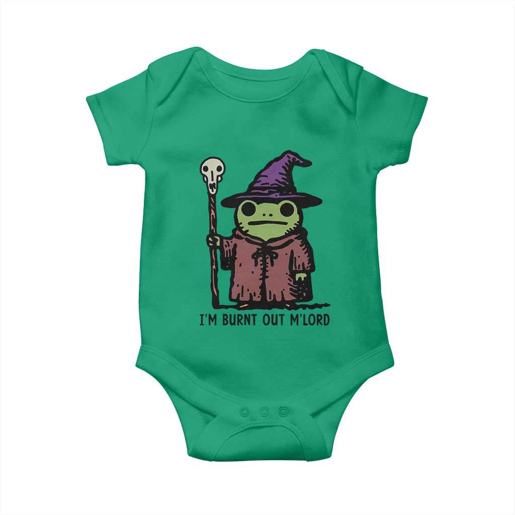 I Am Burnt Out M'lord Baby Onesie Funny Wizard Frog Meme TS14 Irish Green Print Your Wear