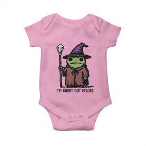 I Am Burnt Out M'lord Baby Onesie Funny Wizard Frog Meme TS14 Light Pink Print Your Wear