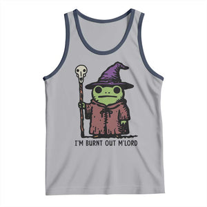 I Am Burnt Out M'lord Tank Top Funny Wizard Frog Meme TS14 Athletic Heather Navy Print Your Wear