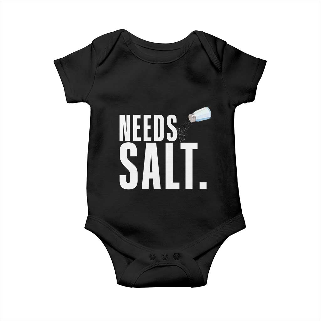 Needs Salt Baby Onesie Funny Cooking Baking Foodie TS14 Black Print Your Wear