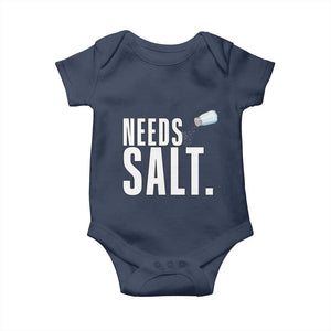 Needs Salt Baby Onesie Funny Cooking Baking Foodie TS14 Navy Print Your Wear