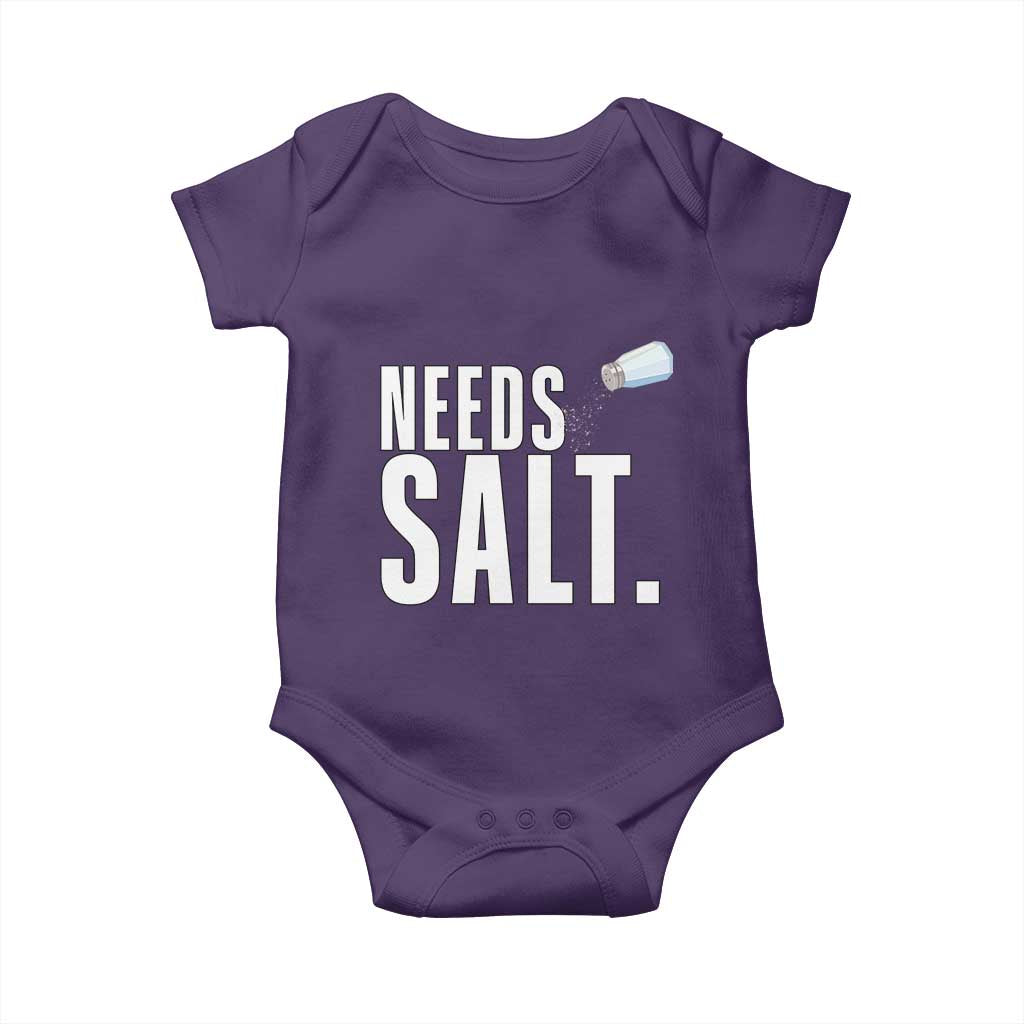 Needs Salt Baby Onesie Funny Cooking Baking Foodie TS14 Purple Print Your Wear